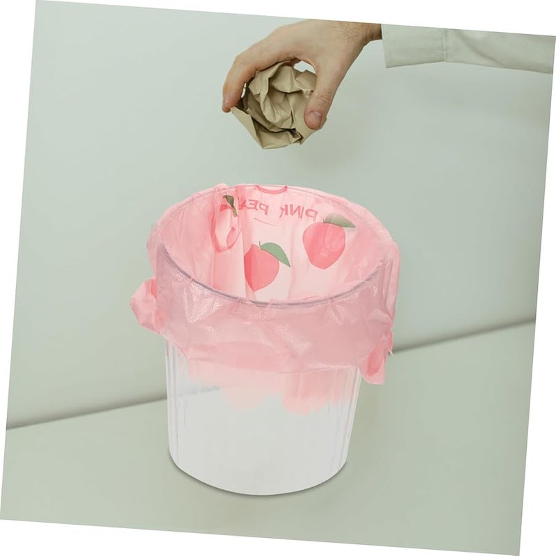 أكياس قمامة محمولة سميكة بمقابض بلون الخوخ الوردي عدد 50 قطعة لفرز النفايات - Image 4